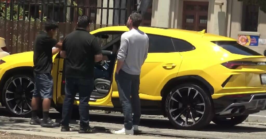 Ben Affleck with His Lamborghini Urus