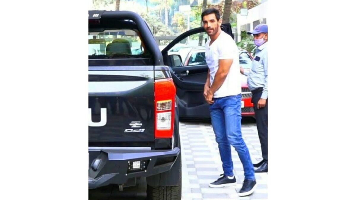 John Abraham with His Isuzu V cross