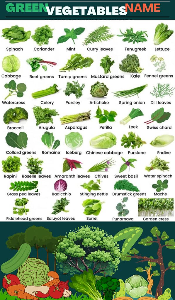 Green vegetables name 